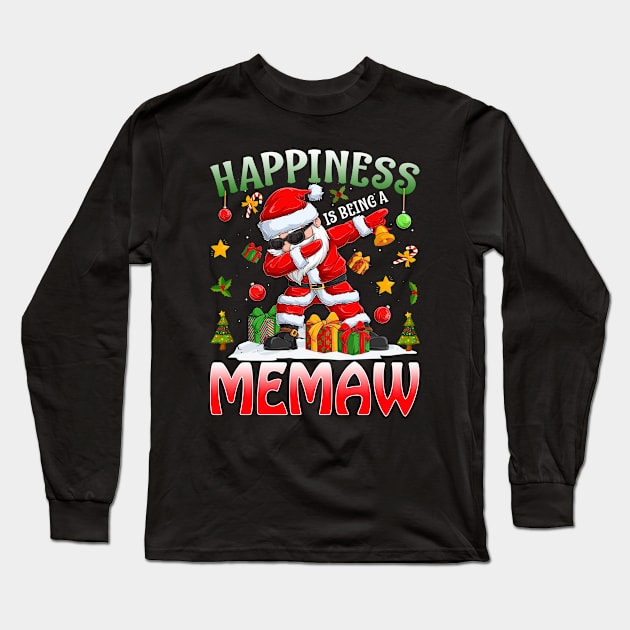 Happiness Is Being A Memaw Santa Christmas Long Sleeve T-Shirt by intelus